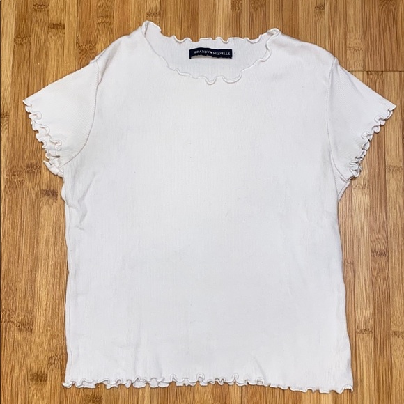 Brandy Melville Tops - Brandy Melville Ribbed Ruffle Top